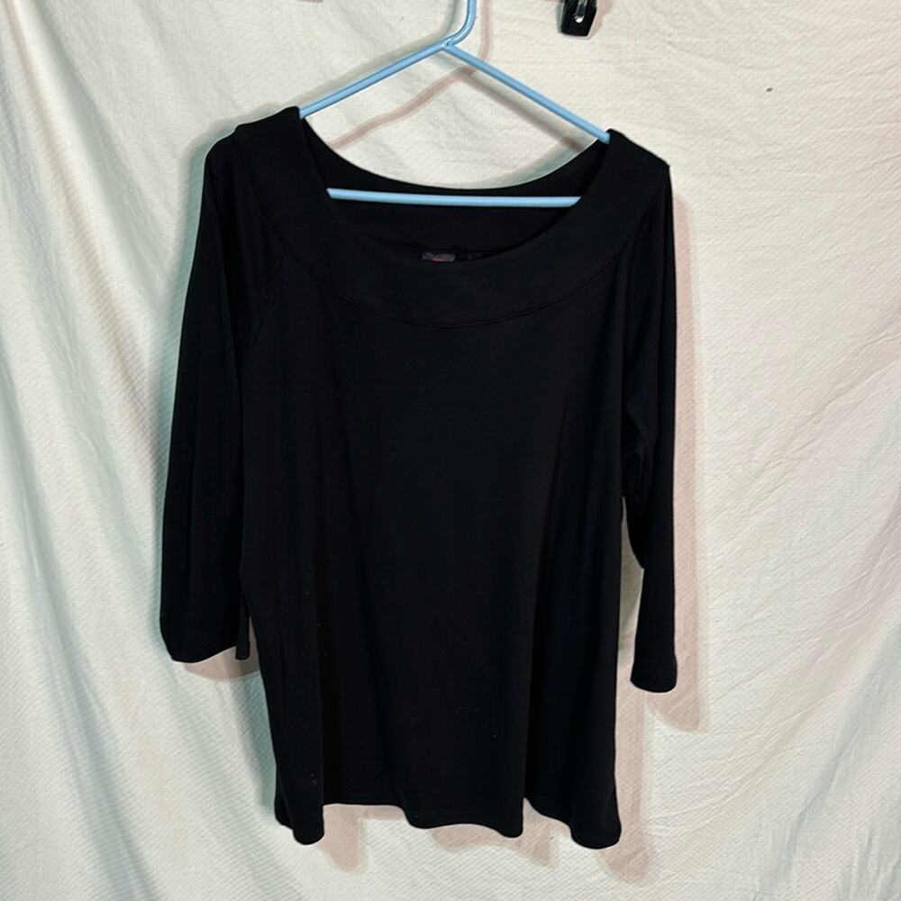 Rafaella 3x black 100cotton 3/4 length sleeve shaped fit like new nwot boat neck
